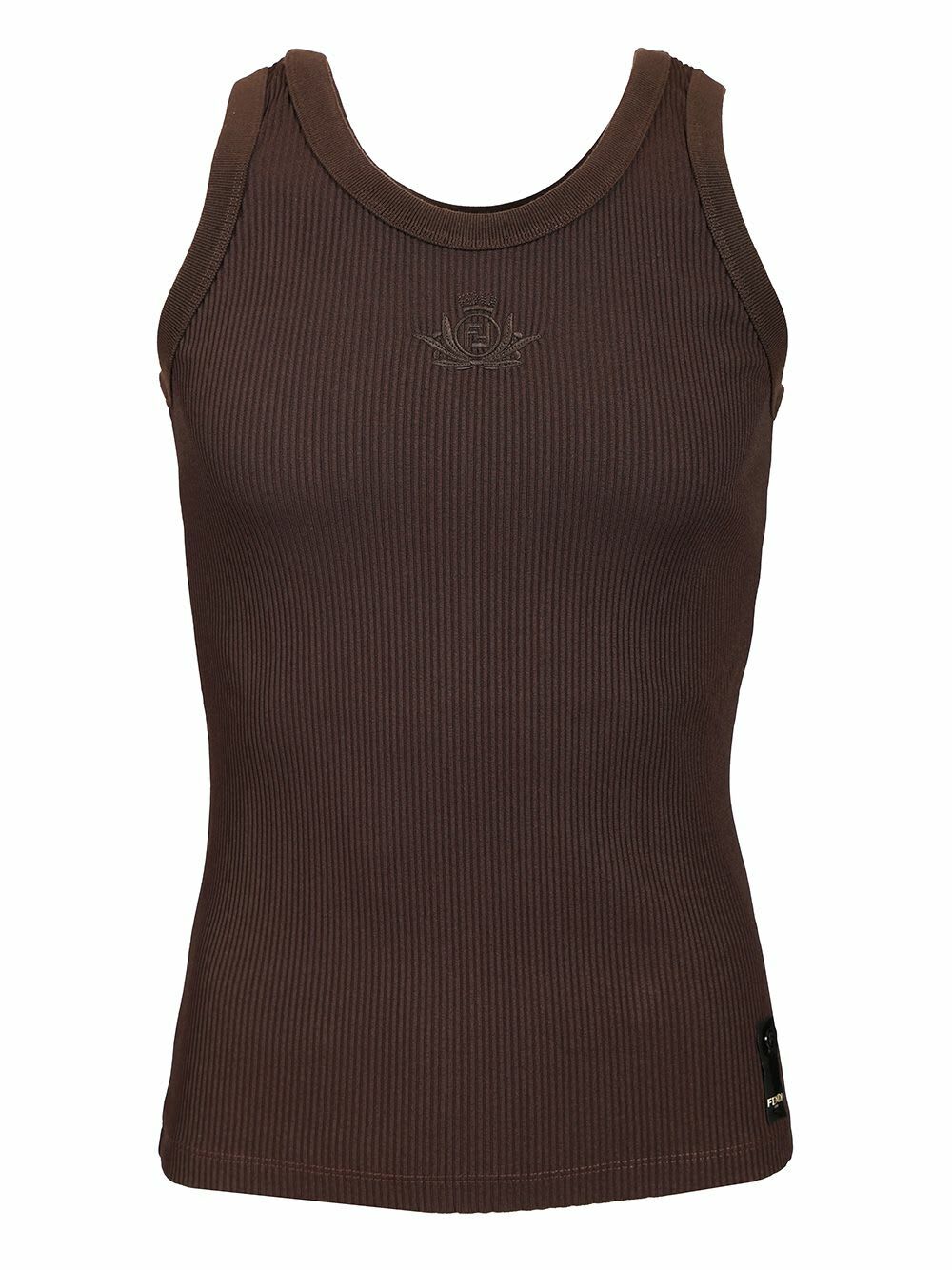 【送料&関税込】Fendi Look 30 Adv Top Ribbed Jersey Ff Club Fendi Look 30 Adv Top Ribbed Jersey Ff Club Crest Brown