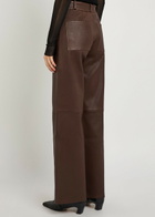 Arma Marina Wide-leg Leather Trousers Brown