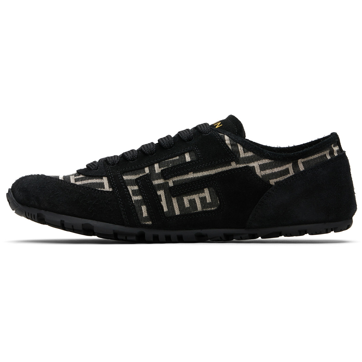 BALMAIN Black Racer 45 Monogram Jacquard Sneakers