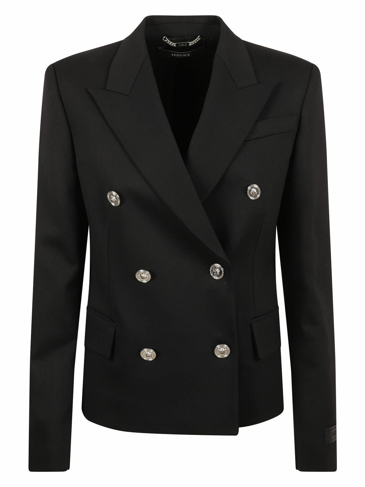 ワンピース Versace Black Crepe And Chiffon Blazer Dress Versace Black Crepe And Chiffon Blazer Dress Versace