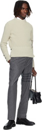Thom Browne Beige Cotton Cardigan Stitch 4-Bar Sweater