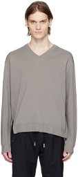 Wooyoungmi Gray V-Neck Sweater