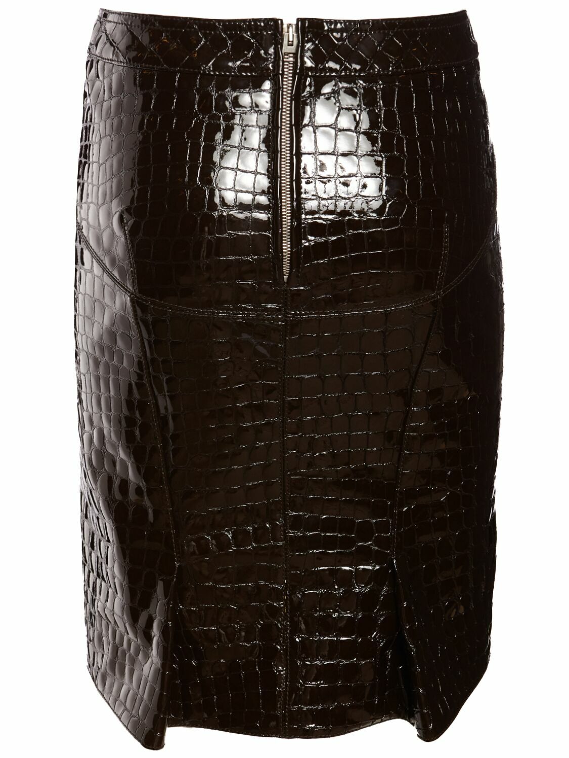 【関税＆送料込み】Tom Ford Croc Print Skirt TOM FORD - Glossy Croc Print Leather Mini Skirt TOM FORD