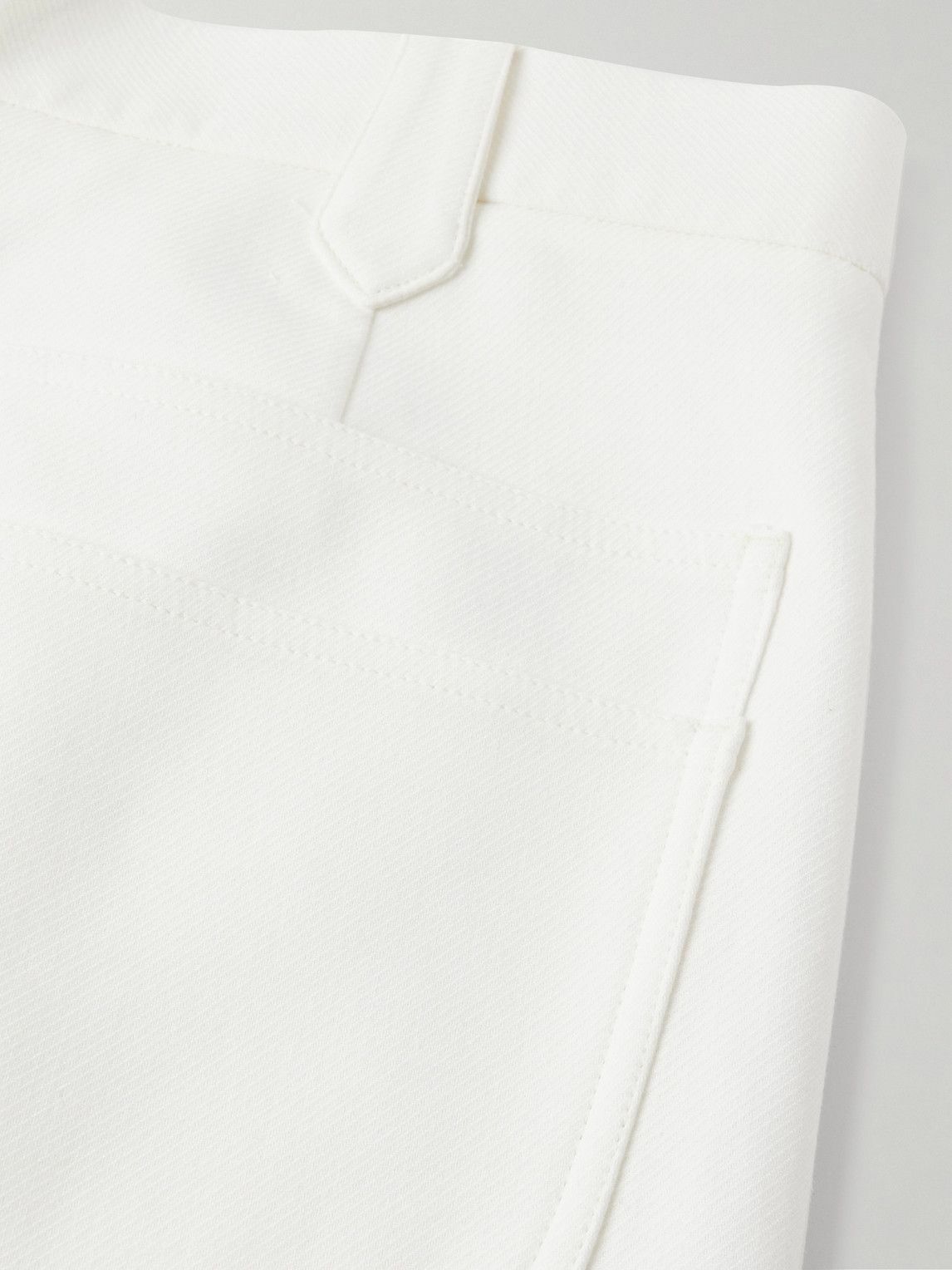 LINEN BLEND CARGO TROUSERS - White