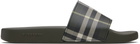 Burberry Green Check Slides