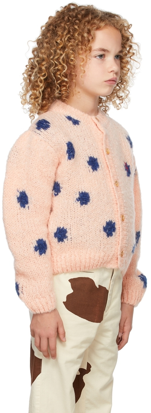 The Animal Observatory Kids Pink Dots Racoon Cardigan