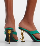 Saint Laurent Opyum Cassandre crêpe satin thong sandals