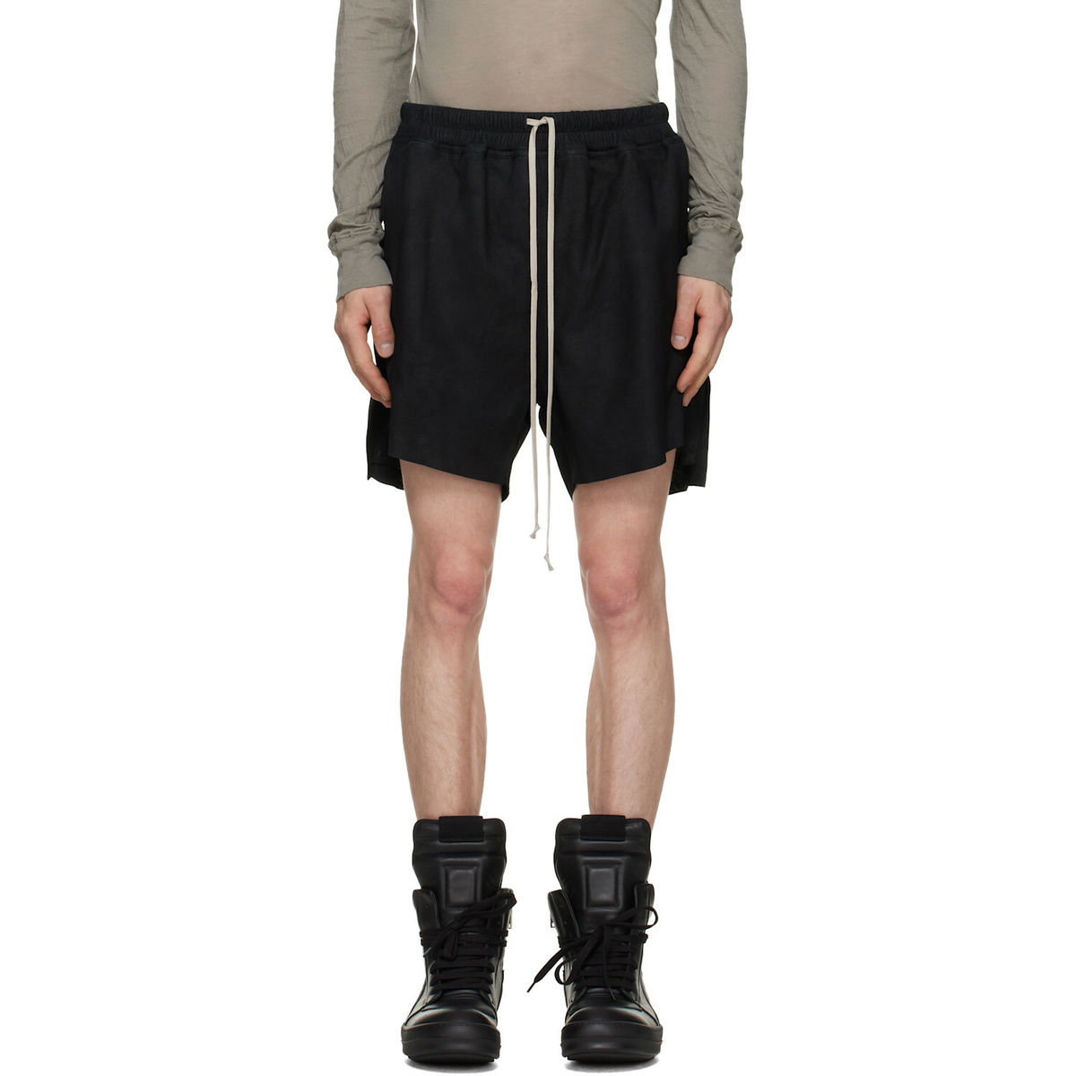 Rick Owens Black Tower Rick S Boxers Suede Shorts