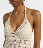 Anna Kosturova Filigree crochet cotton minidress