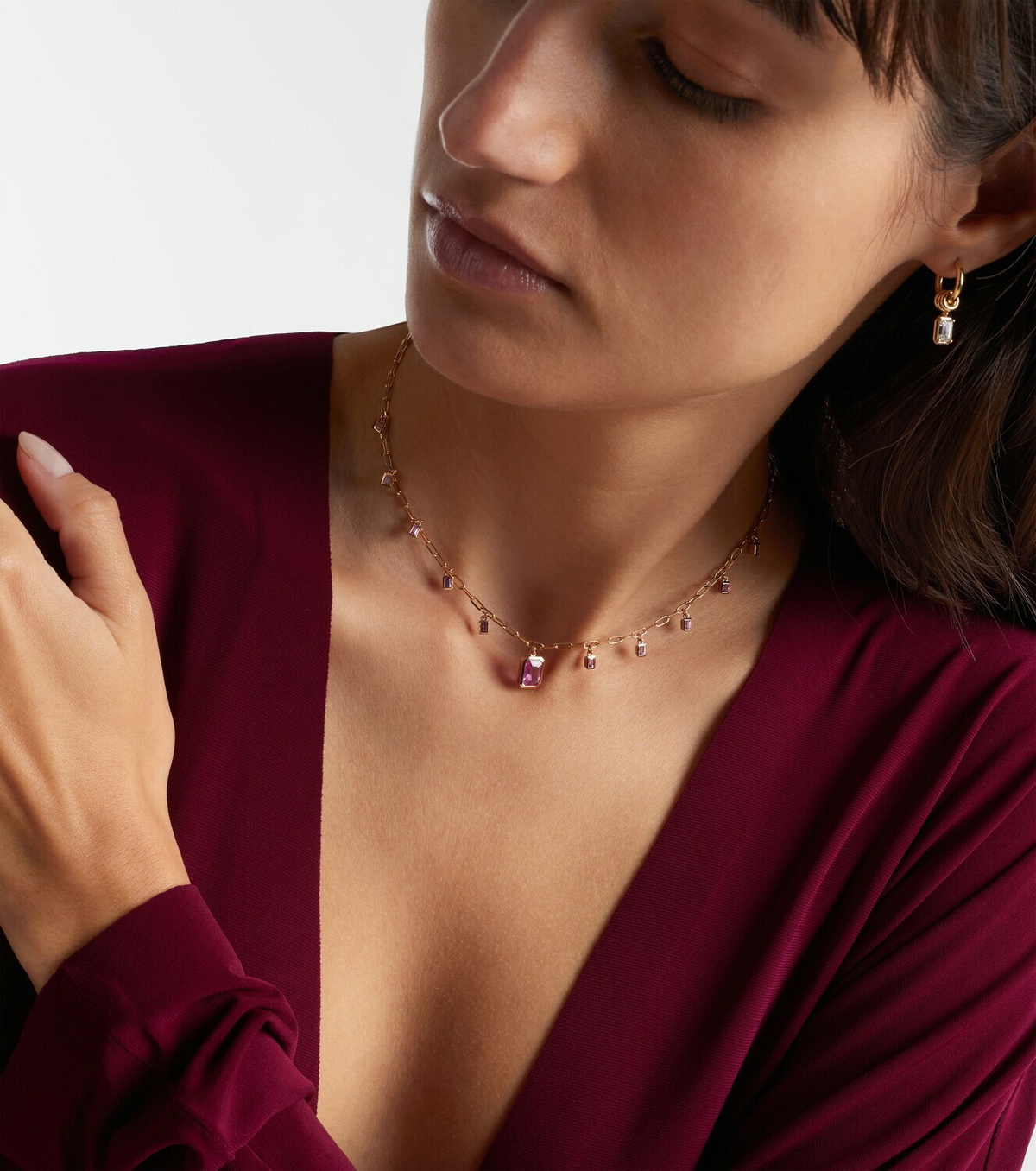 Shay Jewelry 18kt rose gold choker with sapphire and diamonds
