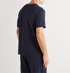 Hugo Boss - Slim-Fit Logo-Embroidered Stretch Cotton-Jersey T-Shirt - Blue