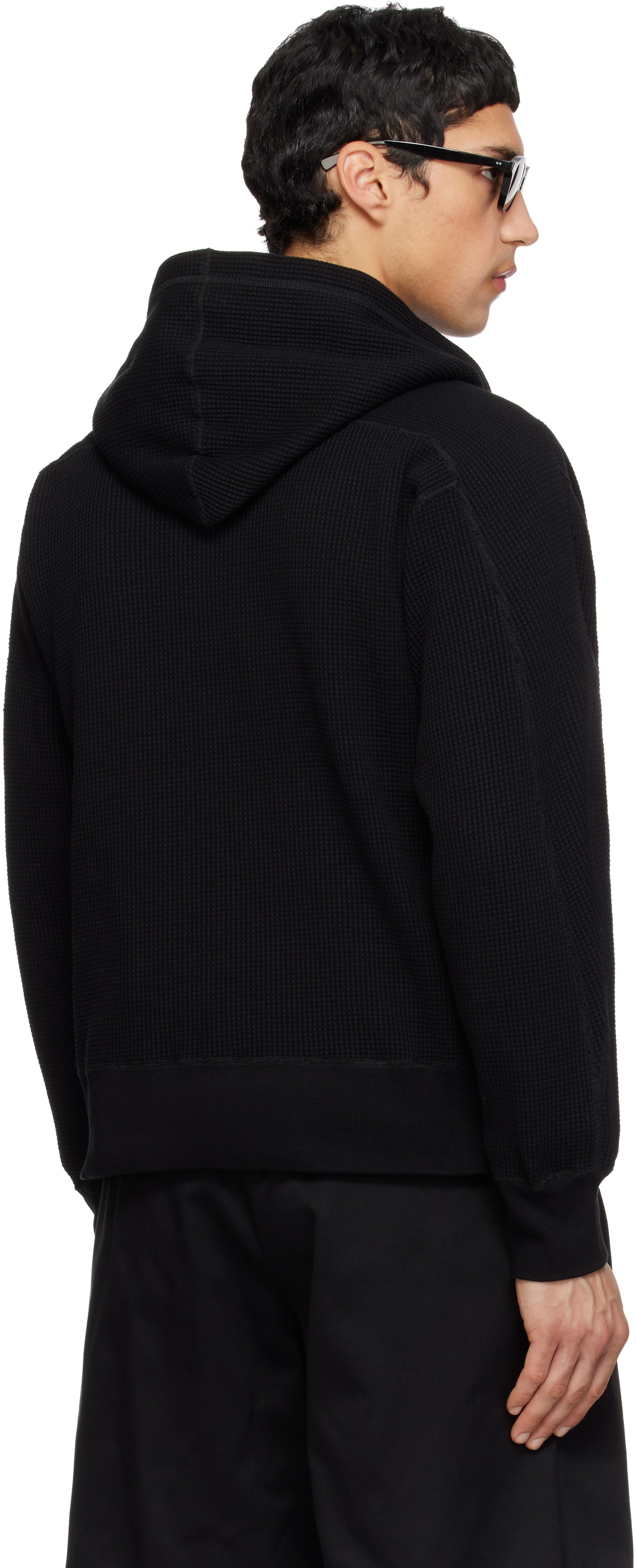 nanamica Black Zip-Up Thermal Hoodie
