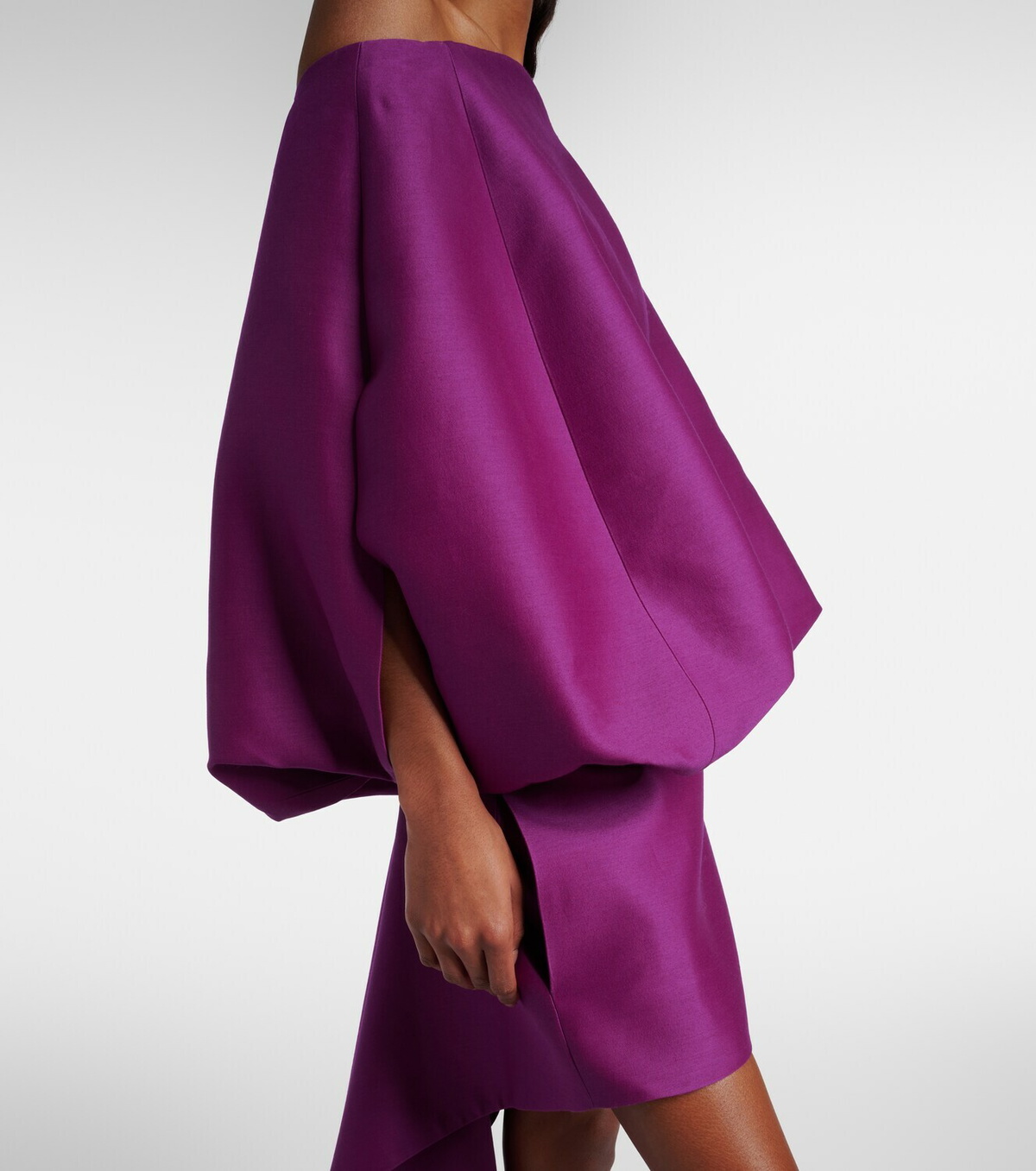 Balenciaga Off-shoulder wool and silk minidress