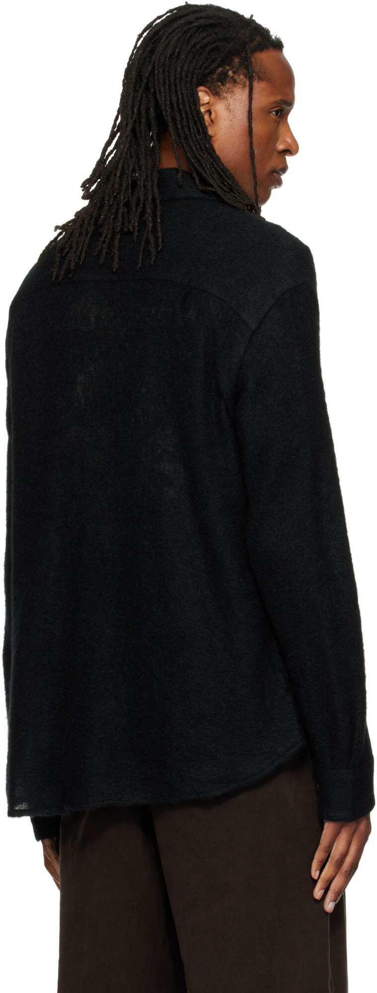 WOOYOUNGMI Black Knit Mohair Shirt