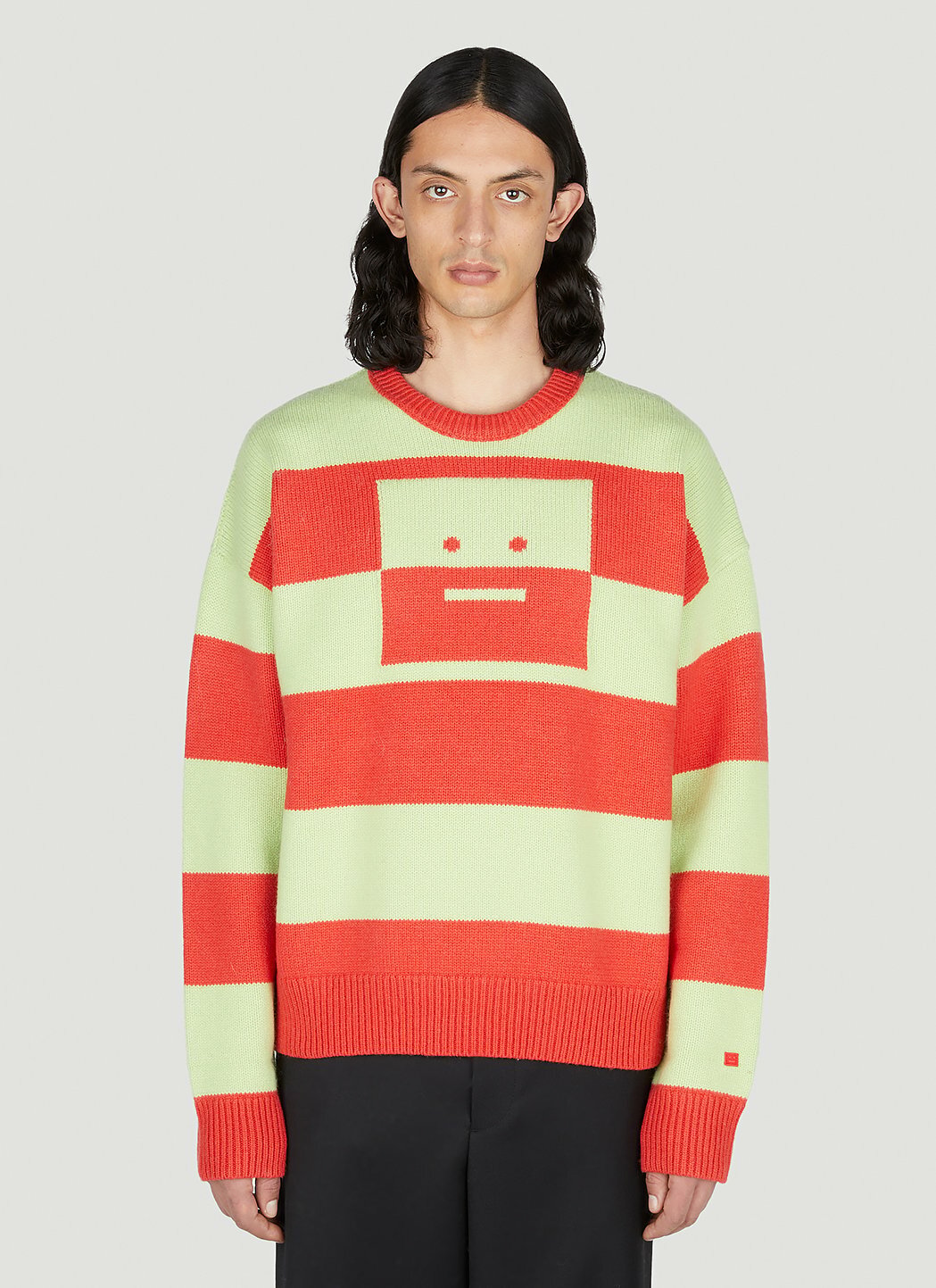 Acne Studios Face Logo Striped Sweater
