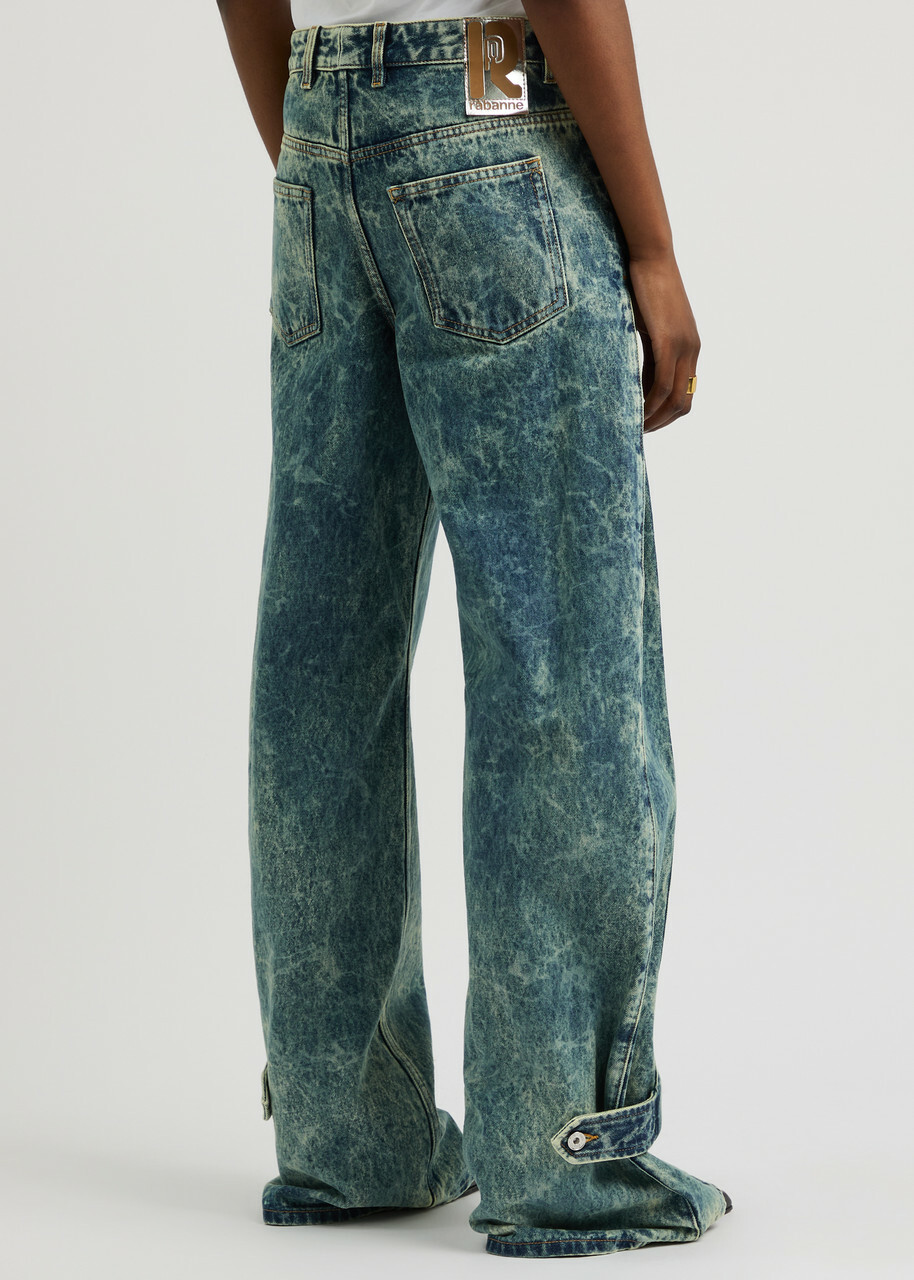 パンツ PACO RABANNE Denim Jeans Rabanne Faded Wide-leg Jeans Denim Paco Rabanne