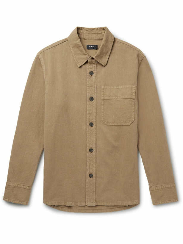 Photo: A.P.C. - Basile Slim-Fit Cotton and Linen-Blend Overshirt - Brown