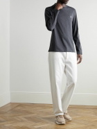 Brunello Cucinelli - Logo-Embroidered Cotton-Jersey T-Shirt - Gray