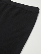 James Perse - Straight-Leg Brushed Recycled-Cashmere Drawstring Shorts - Black
