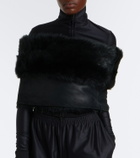 Gucci Off-shoulder shearling crop top