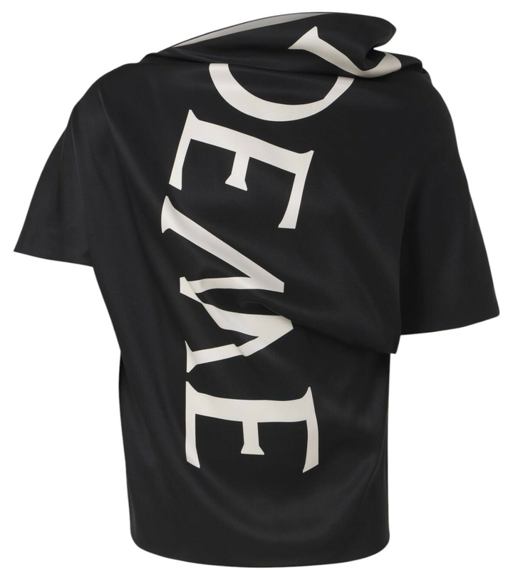 Photo: Loewe Logo draped silk twill top