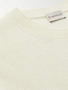 Moncler - Ribbed Virgin Wool and Cashmere-Blend Sweater - Neutrals