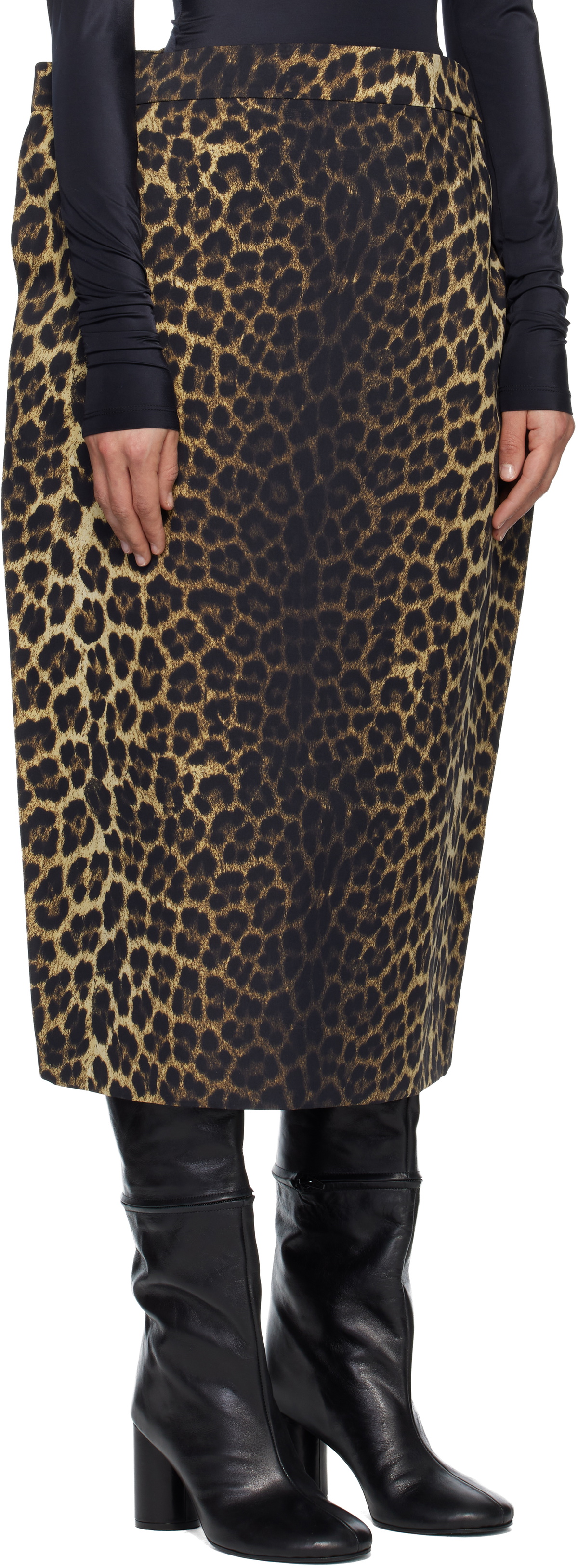 MARIE ADAM-LEENAERDT Black & Beige Rectangle Midi Skirt