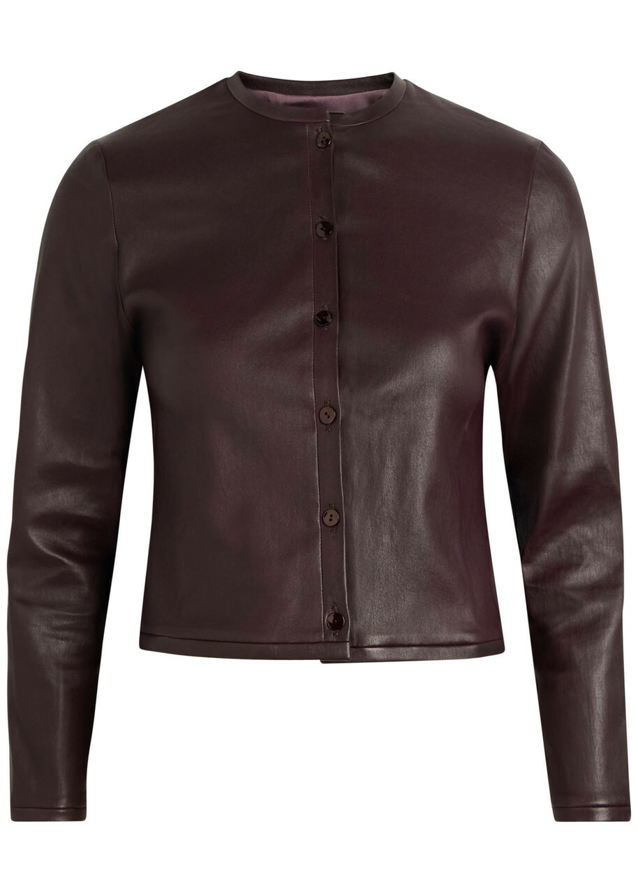 Stouls Astrid 25 Stretch-leather Cardigan Dark Brown