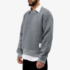 Thom Browne Men's Tape Wool Fleece Crew Sweat in Light Grey