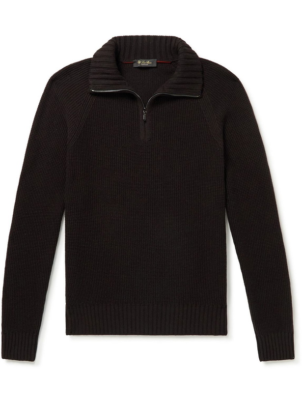 Photo: Loro Piana - Cashmere Half-Zip Sweater - Brown