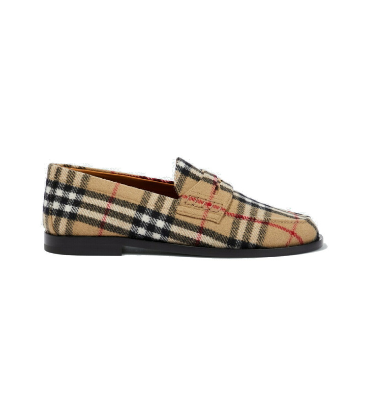 Photo: Burberry Burberry Check felted penny loafers