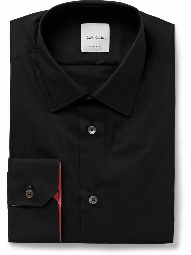 Photo: Paul Smith - Slim-Fit Cotton-Blend Poplin Shirt - Black