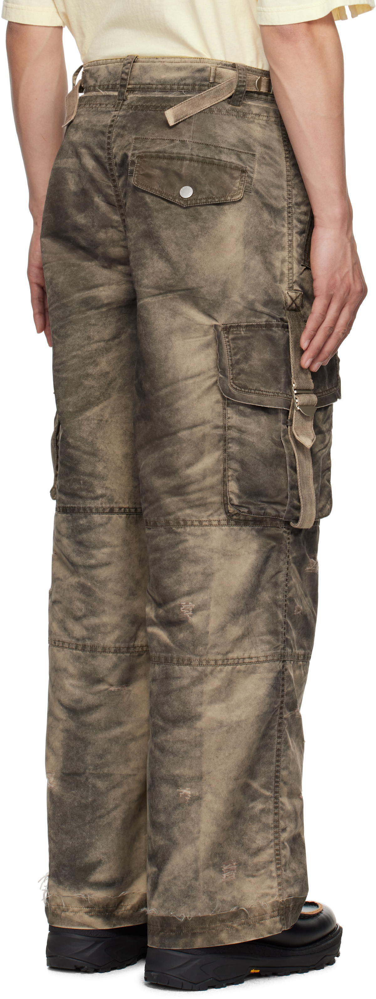 Feng Chen Wang Gray Sandwashed Cargo Pants