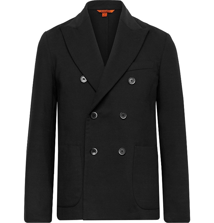 Photo: Barena - Unstructured Double-Breasted Woven Blazer - Black