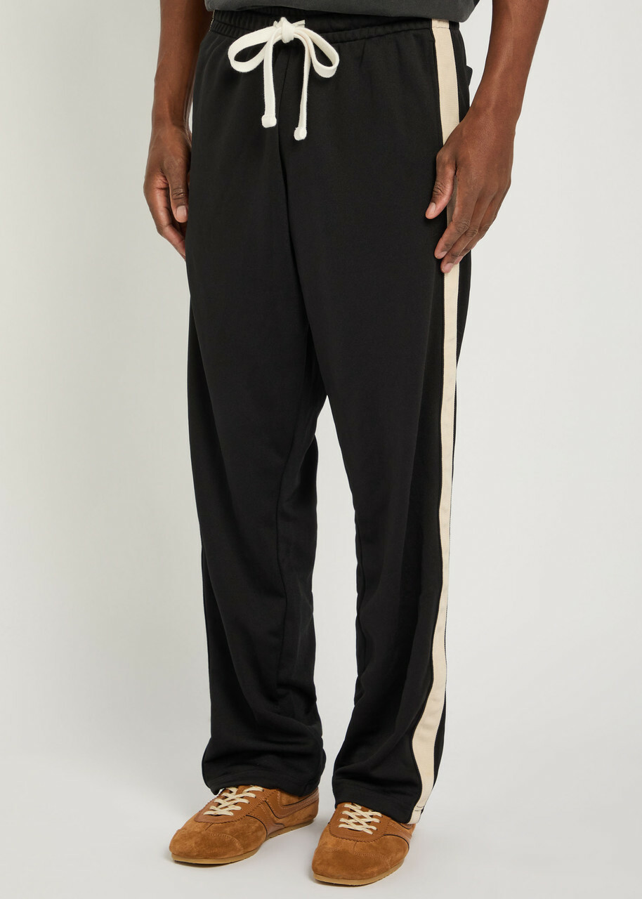 Cole Buxton Stripe Straight-leg Jersey Track Pants Black