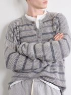 The Elder Statesman - Nimbus Striped Cashmere Sweater - Gray