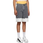 Givenchy Black and White Denim Two-Tone Shorts