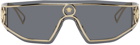 Versace Gold & Grey Shield Medusa Sunglasses