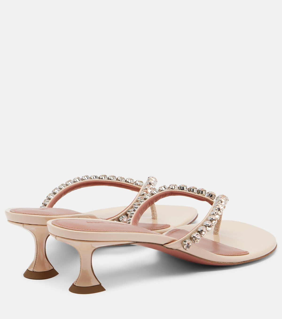 Amina Muaddi Gigi embellished leather thong sandals