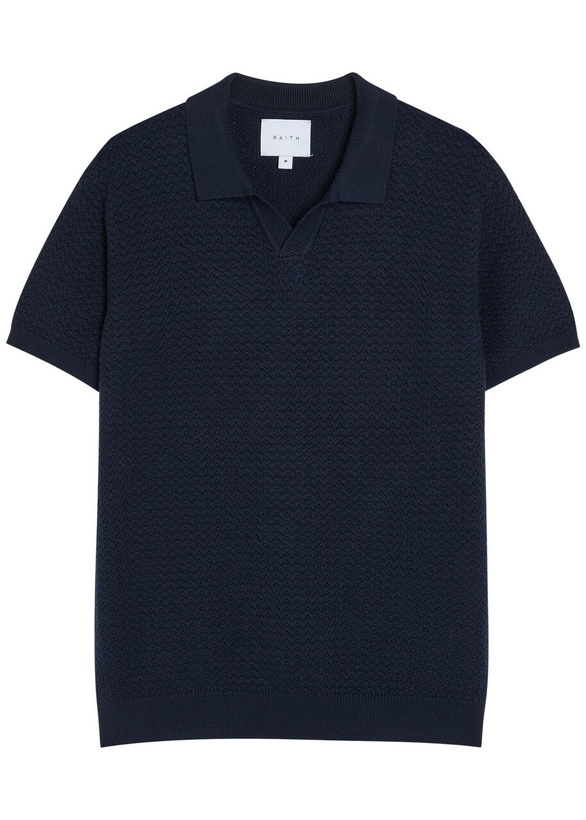 Photo: Raith Rapha Textured-knit Polo Shirt Navy