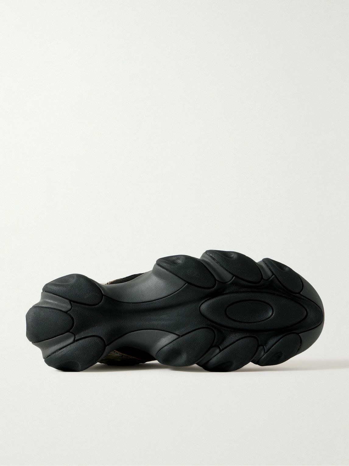 Oakley Factory - Brain Dead Flesh Panelled Textured-Leather, Nubuck, Mesh and Scuba Slip-On Sneakers - Neutrals