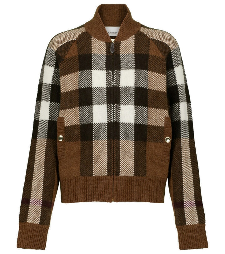 Photo: Burberry - Vintage Check wool-blend bomber jacket