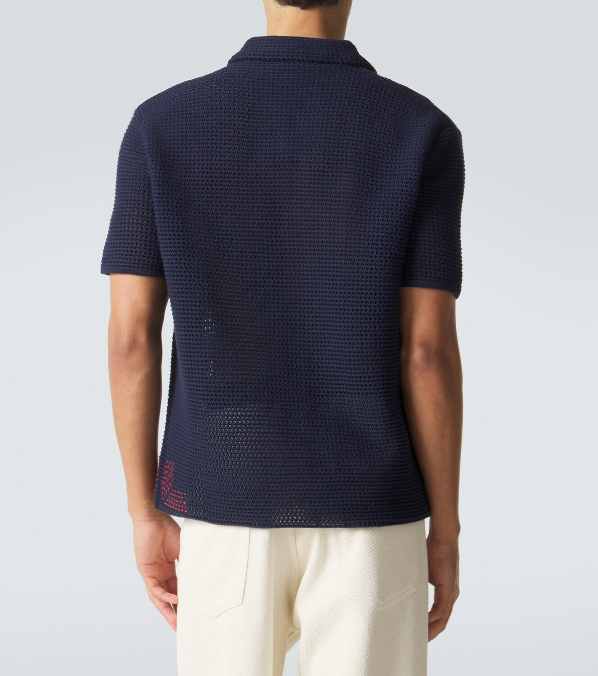 Orlebar Brown Batten crochet cotton polo shirt