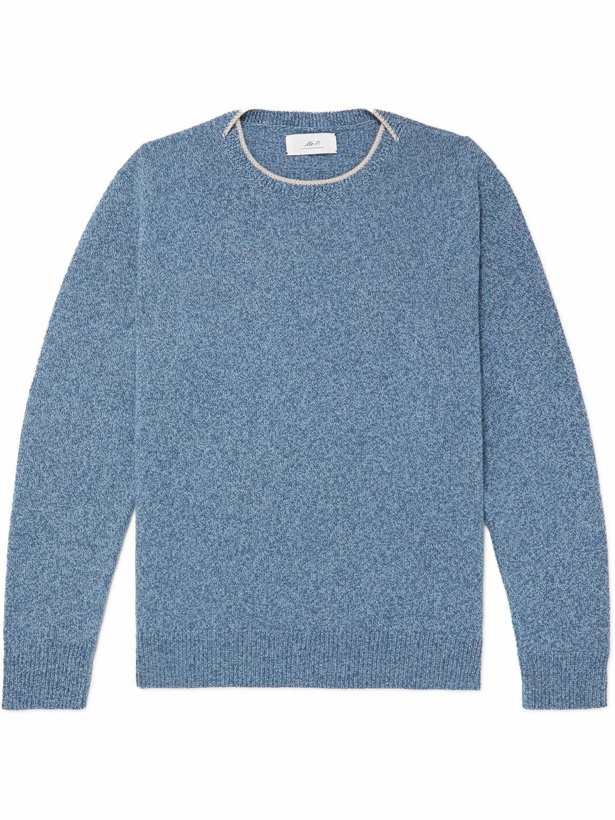 Photo: Mr P. - Contrast-Tipped Wool Sweater - Blue