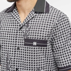 AMIRI Men's Houndstooth Short Sleeve Vacation Shirt in Black