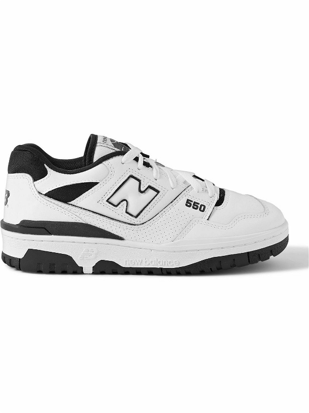 Photo: New Balance - 550 Mesh-Trimmed Leather Sneakers - White