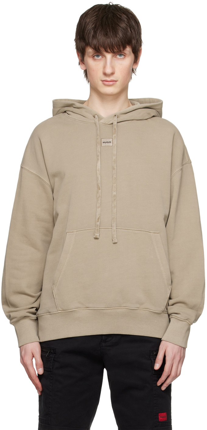 Hugo Brown Relaxed-Fit Hoodie Hugo Boss