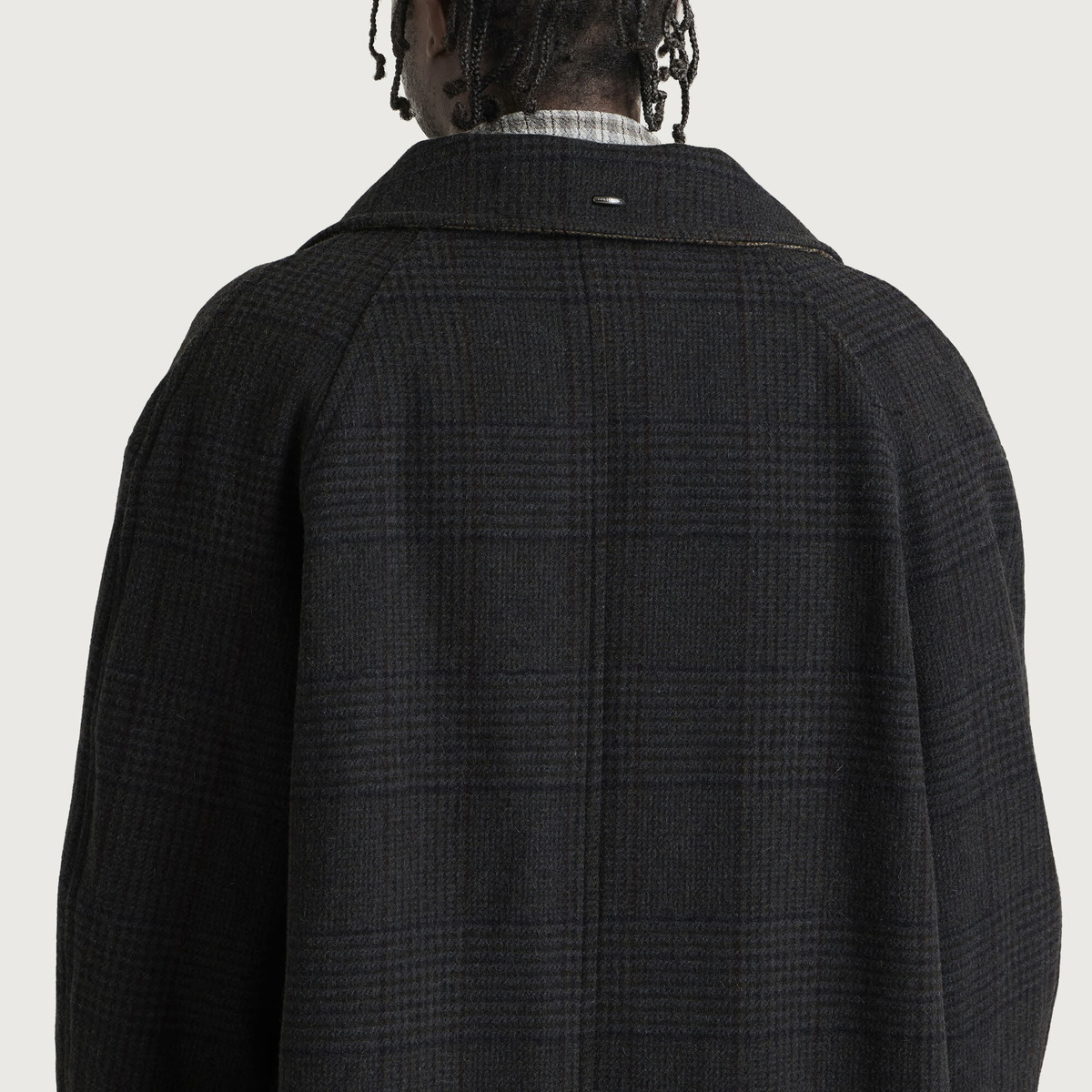 Our Legacy Men's Check Tempered Wool Collapse Carcoat in Bishop