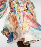 Zimmermann - Floral linen and silk minidress