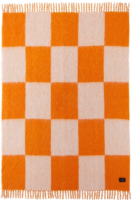 Photo: Viso Project Orange & White Check Mohair V149A Blanket
